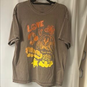 Urban Outfitters‎ graphic Brown Tee with Orange and Yellow Graphics. Size M